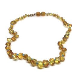 Colar de Âmbar Barroco Bebé – Criança Mel Fio Azul