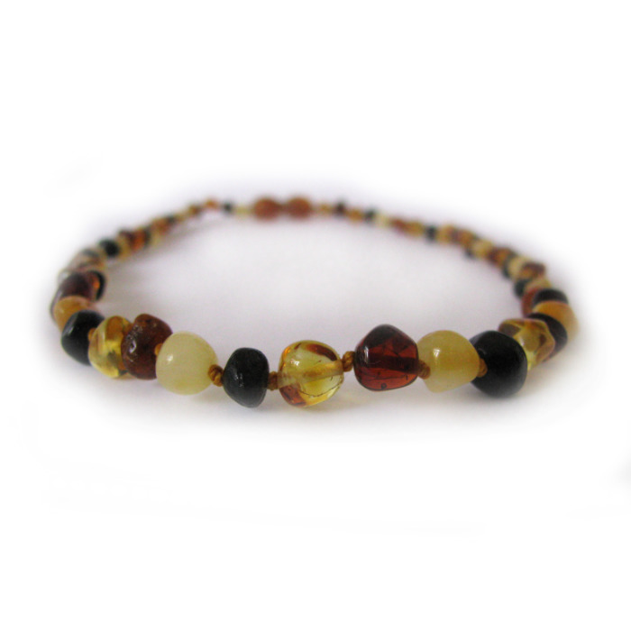 Tornozeleira (adulto) de Âmbar Modelo Barroco Multicor