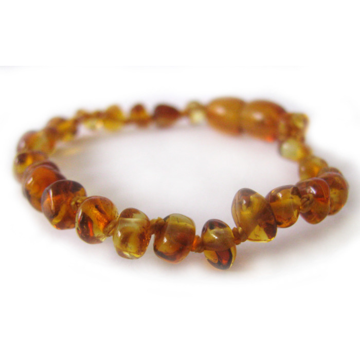 Tornozeleira (adulto) de Âmbar Modelo Barroco Mel