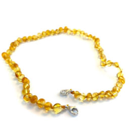 Colar de Âmbar Barroco Juvenil – Mulher Mel com Fecho Prata